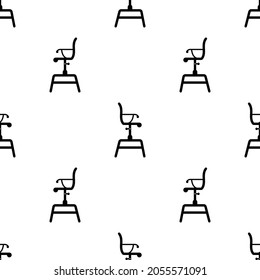 Hochstuhl-Symbol Nahtloses Muster, breiter Base Tall Lag Stuhl Vektorgrafik-Illustration
