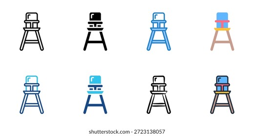 Iconos de la silla alta fijan la colección múltiple del estilo. Trazo editable 
