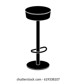 High chair seat near the bar. Bary chair to relax. Pub single icon in black style vector symbol stock illustration.