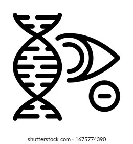 High Chance of Eye Disease Through Genetic Linkages Icon Vector. Outline High Chance of Eye Disease Through Genetic Linkages Sign. Isolated Contour Symbol Illustration