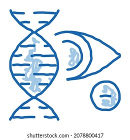 High Chance of Eye Disease Through Genetic Linkages sketch icon vector. Hand drawn blue doodle line art High Chance of Eye Disease Through Genetic Linkages Sign. isolated symbol illustration