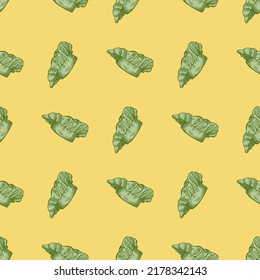 High chef hat engraved seamless pattern. Kitchen traditional element for cook in hand drawn style. Sketch texture for fabric, wallpaper, textile, print, title, wrapping paper. Vector illustration.