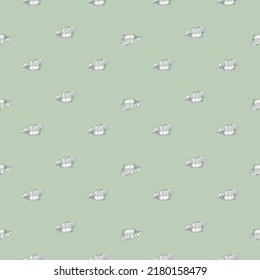 High chef hat engraved seamless pattern. Kitchen traditional element for cook in hand drawn style. Sketch texture for fabric, wallpaper, textile, print, title, wrapping paper. Vector illustration.