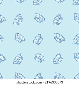 High chef hat engraved seamless pattern. Kitchen traditional element in hand drawn style. Sketch texture for fabric, wallpaper, textile, print, title, wrapping paper. Vector illustration.