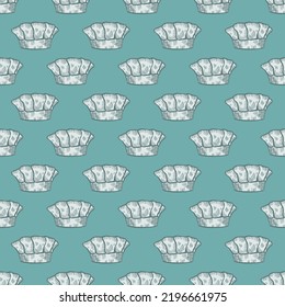High chef hat engraved seamless pattern. Kitchen traditional element in hand drawn style. Sketch texture for fabric, wallpaper, textile, print, title, wrapping paper. Vector illustration.