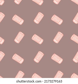 High chef hat sketch seamless pattern. Kitchen traditional element for cook in hand drawn style. Engraved texture for fabric, wallpaper, textile, print, title, wrapping paper. Vector illustration.