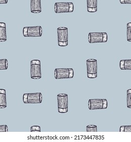 High chef hat sketch seamless pattern. Kitchen traditional element for cook in hand drawn style. Engraved texture for fabric, wallpaper, textile, print, title, wrapping paper. Vector illustration.