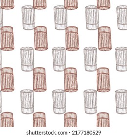High chef hat sketch seamless pattern. Kitchen traditional element for cook in hand drawn style. Engraved texture for fabric, wallpaper, textile, print, title, wrapping paper. Vector illustration.