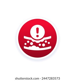 Icono de colesterol alto con una arteria, Vector