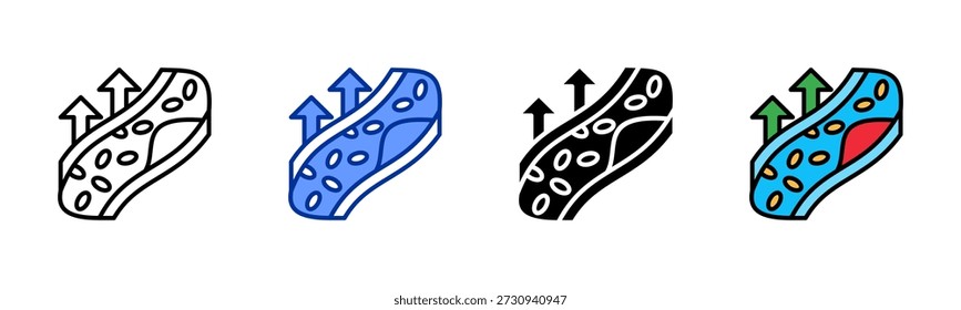 High Cholesterol icon set multiple style collection