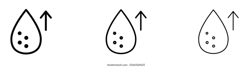 High cholesterol icon in tree different line stroke sizes.
