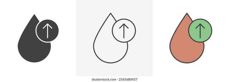 High cholesterol icons in black and colored versions