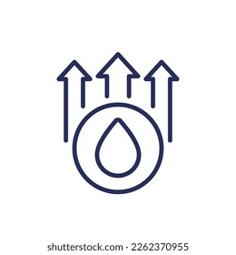 high cholesterol line icon on white