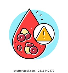 high cholesterol obesity overweight color icon vector. high cholesterol obesity overweight sign. isolated symbol illustration