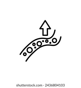 High Cholesterol Vector Line Icon illustration.