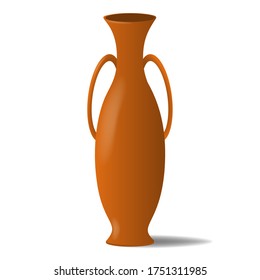 high clay vase. vector illustration