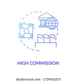 High commission concept icon. Diplomatic mission idea thin line illustration. International partnership. Foreign countries relationship. Vector isolated outline RGB color drawing