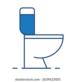 High Commode Line Blue Editable Stroke Icon. Real Estate, Building, House, Home, Property Vector Illustration