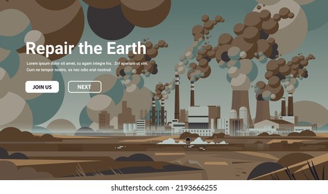 High Concrete Chimney Emits CO2 And Dangerous Fumes Presence Of Carbon Dioxide Gas In Atmosphere Global Warming