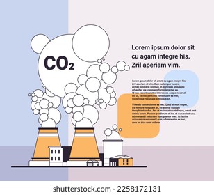 la presencia de gases de dióxido de carbono en la atmósfera de una chimenea de hormigón alto emite CO2 y gases peligrosos