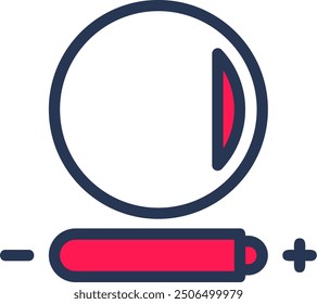 Diseño de icono de Vector medio relleno de línea de alto contraste