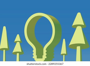 high contrast A007_bulb with plants thats shows the concept for protect the environment vector illustration graphic EPS 10