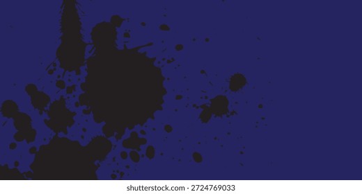 High Contrast Black Splatter on Solid Navy Blue Background