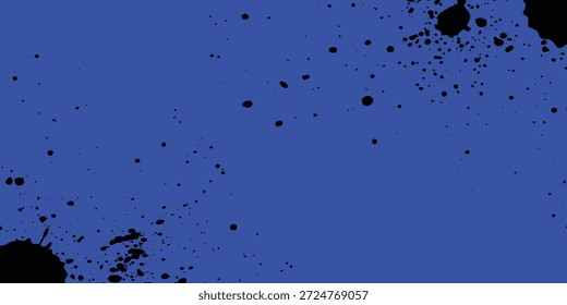 Alto Contraste Preto Splatter no Fundo Azul Sólido