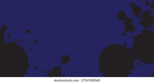 High Contrast Black Splatter on Solid Navy Blue Background