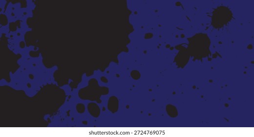 High Contrast Black Splatter on Solid Navy Blue Background