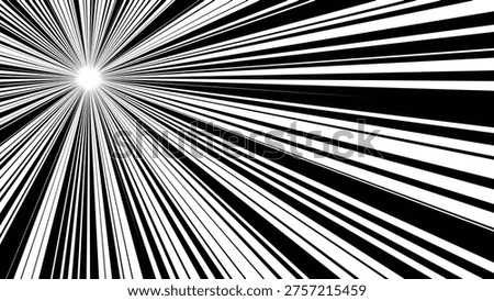 High contrast black and white comic book speed line background