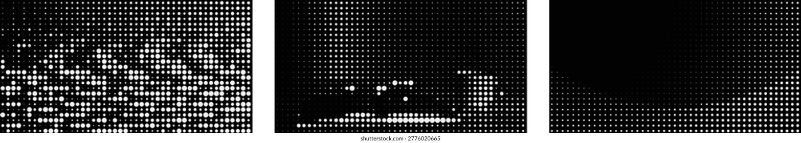 High contrast black and white dot array creating complex textures for various print projects.