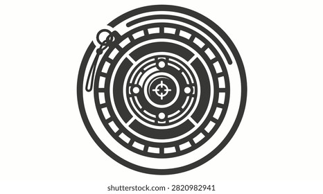 High contrast black and white image of a precision spiral gear mechanism with intricate teeth patterns