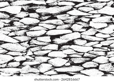 High Contrast Black and White Stone Wall Texture