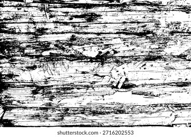 Textura en blanco y negro de alto contraste de superficie de madera agrietada con capas descascaradas y grano áspero, ideal para fondos, superposiciones y Elementos de diseño grunge.