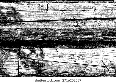 Textura en blanco y negro de alto contraste de superficie de madera agrietada con capas descascaradas y grano áspero, ideal para fondos, superposiciones y Elementos de diseño grunge.
