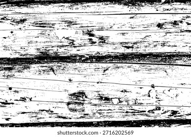 Textura en blanco y negro de alto contraste de superficie de madera agrietada con capas descascaradas y grano áspero, ideal para fondos, superposiciones y Elementos de diseño grunge.