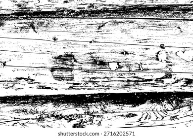 Textura en blanco y negro de alto contraste de superficie de madera agrietada con capas descascaradas y grano áspero, ideal para fondos, superposiciones y Elementos de diseño grunge.