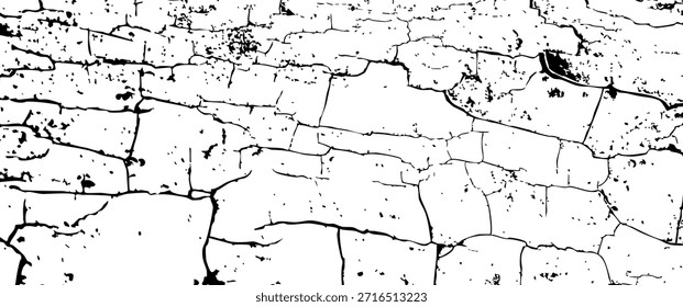 Textura en blanco y negro de alto contraste de superficie de madera agrietada con capas descascaradas y grano áspero, ideal para fondos, superposiciones y Elementos de diseño grunge.