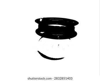 High contrast black and white vector illustration of a traditional handheld fishing line spool and winder.