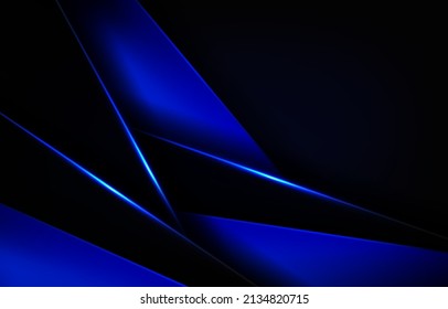 high contrast blue and black glossy stripes. abstract tect graphic banner design, vector corporate background.