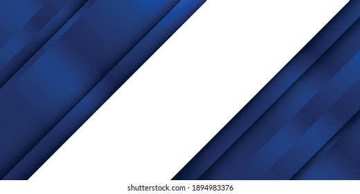 High contrast blue and white glossy stripes. Abstract tech graphic banner design. Vector corporate background