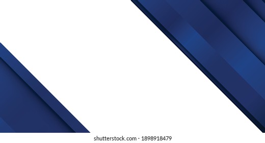 High contrast blue and white glossy stripes. Abstract tech graphic banner design. Vector corporate background