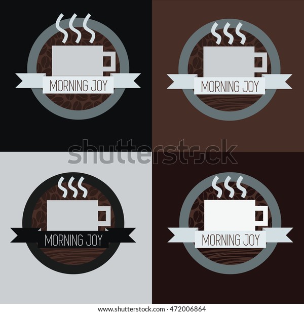 High Contrast Coffee Cup Logo Stock Vector Royalty Free