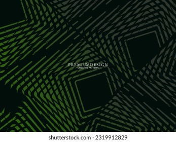High contrast dark green glossy stripes background. Abstract technology graphic banner design. Vector corporate background.