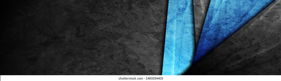 Bandas grises y azules de alto contraste. Resumen del diseño de pancartas gráficas tecnológicas en grunge. Vieja textura de hormigón de pared. Antecedentes corporativos del vector