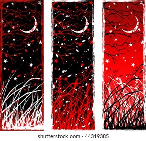 High contrast gothic vertical night banners (other landscapes are in my gallery)