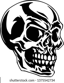 High Contrast Graphic Angry Skull Vector Stock Vector (Royalty Free ...