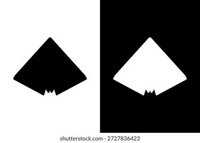 High contrast graphic of the speculative TR-3 Black Manta stealth aircraft. Concept vector illustration for secret military operations, defense tech, or advanced drone theories.