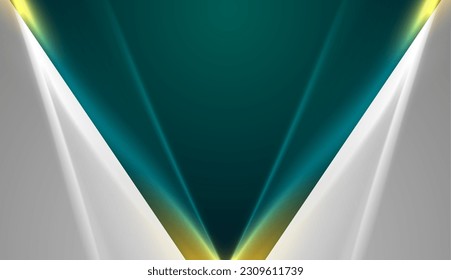 High contrast grey and blue abstract glowing background with smooth stripes. Vector design